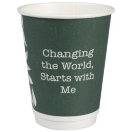 Abena® Kaffeebecher Green-Leaves 360 ml - 25 Stück