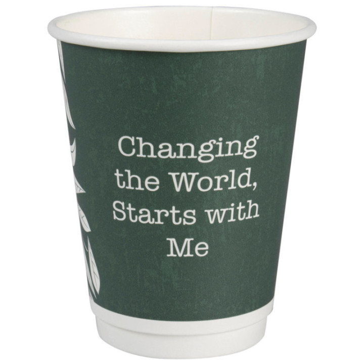 Abena® Kaffeebecher Green-Leaves 360 ml - 25 Stück