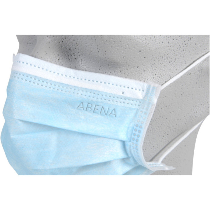 Abena® OP- Dental Mundschutz TYP II R 3-lagig BLAU mit Gummizug Detail