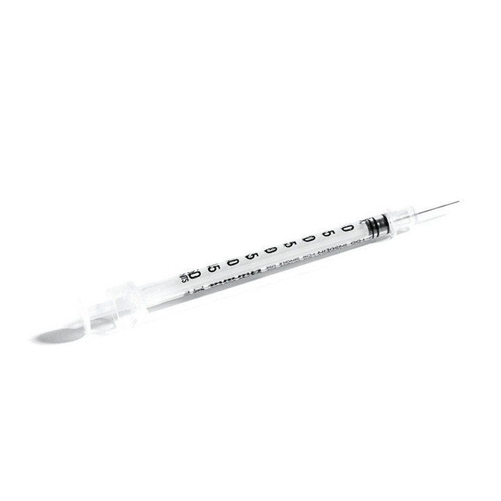 Chirana® Insulinspritzen 1 ml U40 mit integrierter 29G x 1/2” | 0,33 mm x 12,7 mm Kanüle.