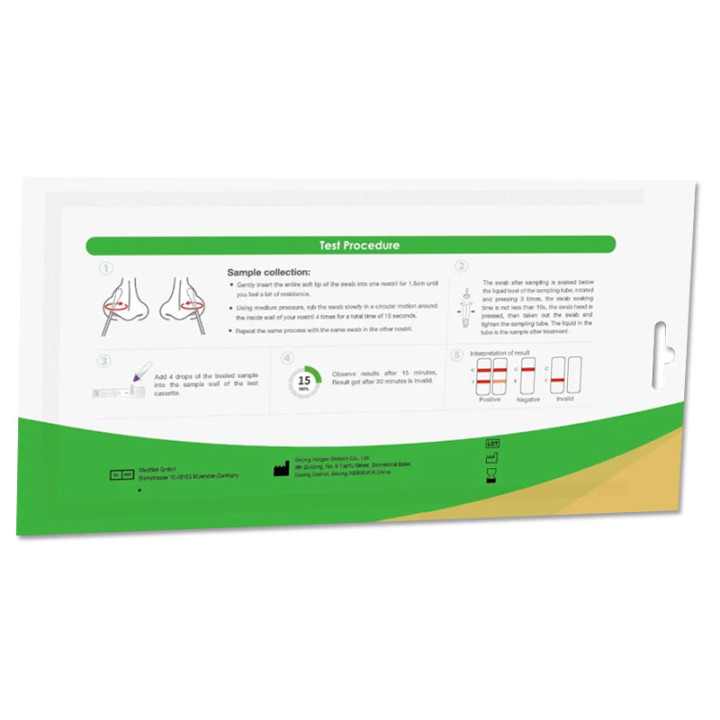Hotgen 2019 n-CoV-2 Antigentest im Softbag Rückseite