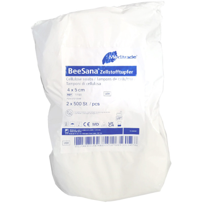 Meditrade BEESANA® Zellstofftupfer 2 x 500 Stück im Beutel