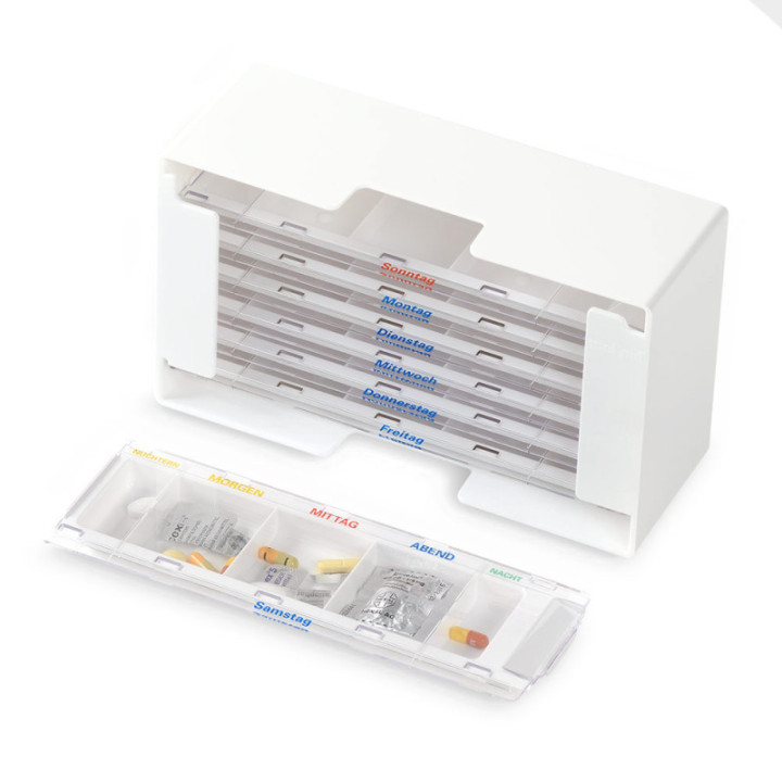Schwarz melipul® Mehrweg-Wochen-Dispenser XL