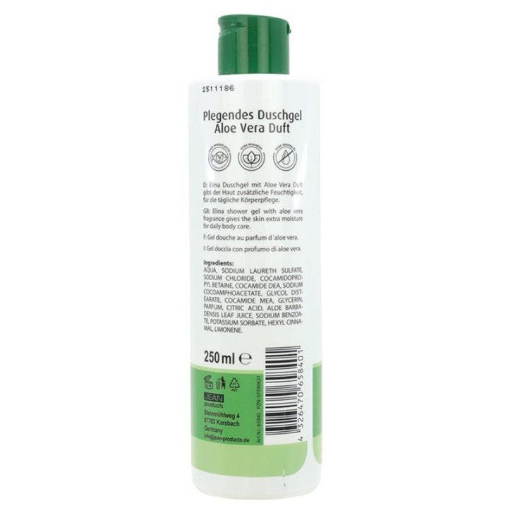 Elina Med Aloe Vera Duschgel 250 ml Rückseite