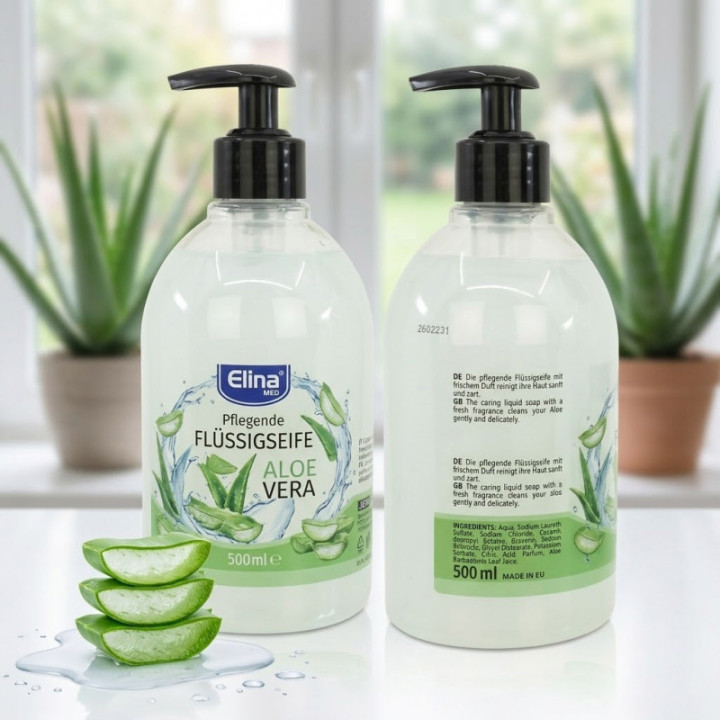 Elina Med Aloe Vera Flüssigseife 500 ml Anwendung