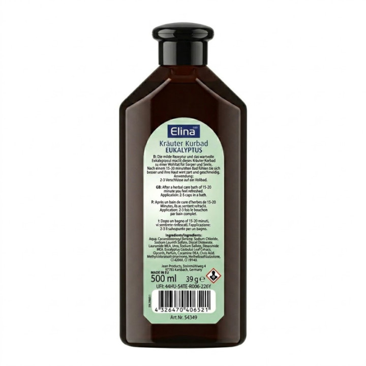 Elina Med Kräuter-Kurbad Eukalyptus 500 ml Rueckseite