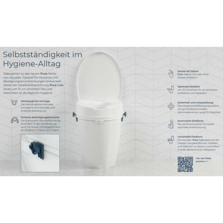 Aquatec® Pure CALA Toilettensitzerhöhung mit Deckel Daten