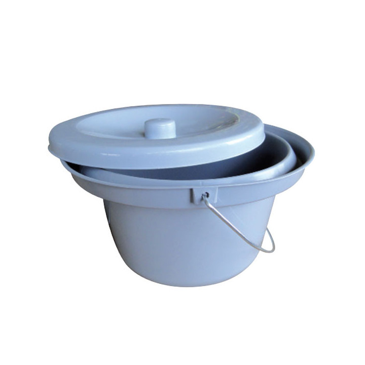 Toiletteneimer für Toilettenrollstuhl fahrbar und festehend
