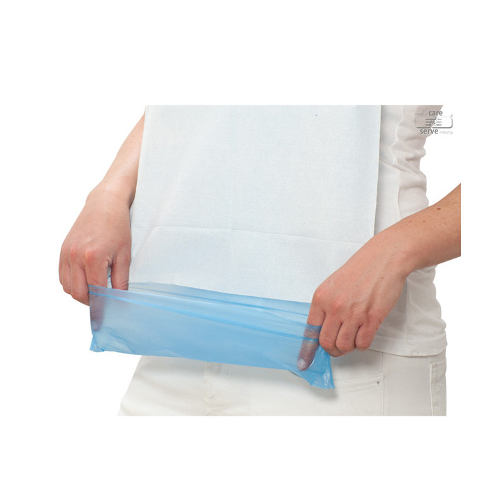 PE-Schutzlätzchen mit Tissue-Beschichtung Detail