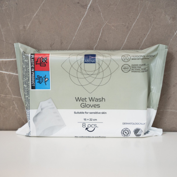 Abena® Wet Wash Gloves - Feuchte Waschhandschuhe Anwednung 2