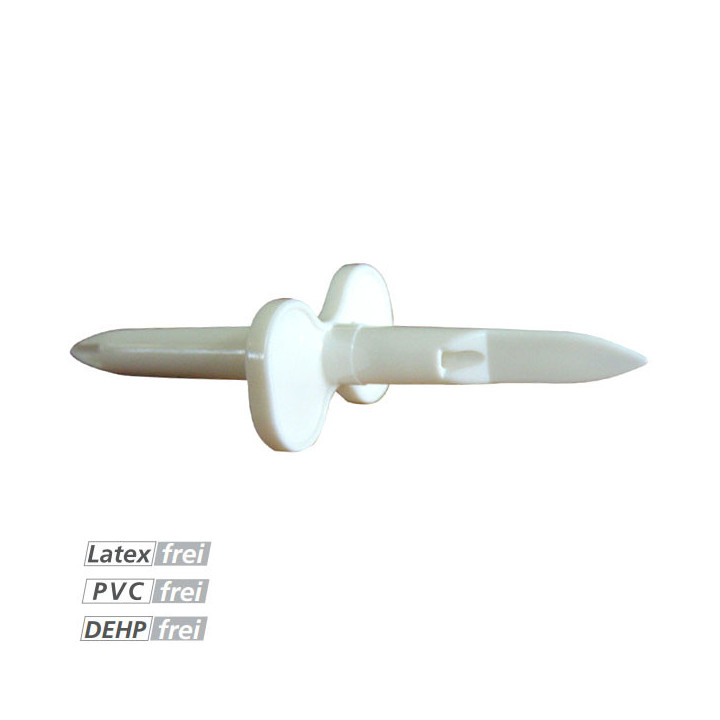 Fresenius Transfer Device. Überleitkanüle zum Überleiten und/oder Mischen steriler Flüssigkeiten im geschlossenen System.