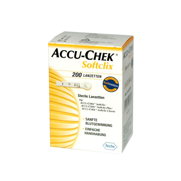 Accu-Chek® Softclix Blutlanzetten, 200 Stück in der Packung.