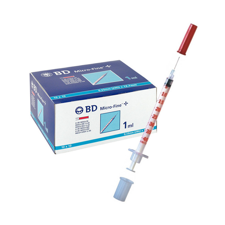 BD Micro-Fine™+ Insulinspritzen U-40 1 ml mit 0,33 x 12,7 Kanüle