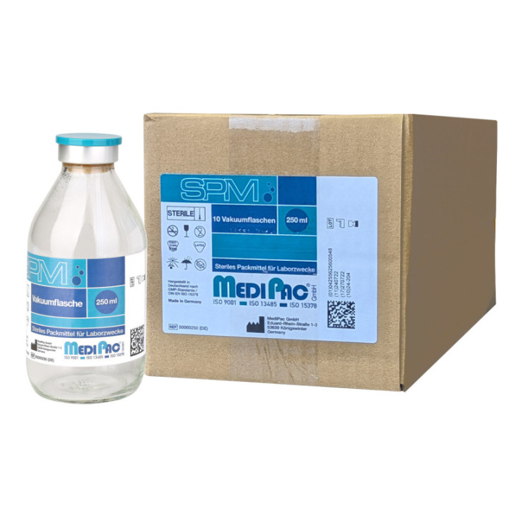MediPac® SPM Ozon Vakuumflaschen 250 ml 10 Stück pro Box
